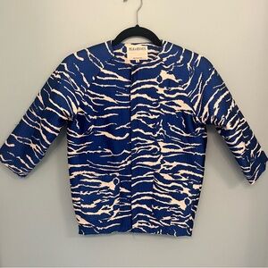 Girls’ Milk & Biscuits Blue Zebra Stripe Jacket - Size Large (7-8)